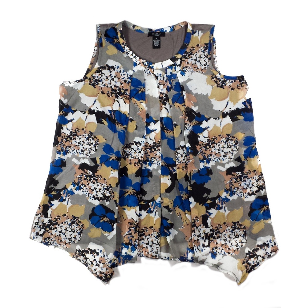 U-Knit Knit/Woven Floral Top sz 2x